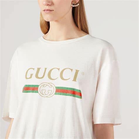 gucci plain white teeshirt|Gucci t shirt logo print.